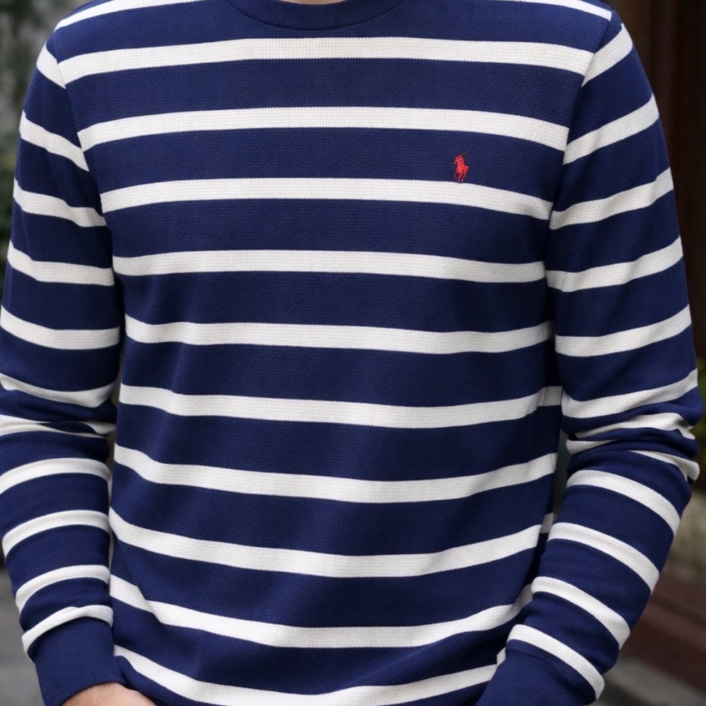 Ralph Lauren Navy and White Striped Shirt